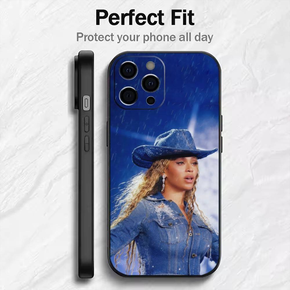 Чехол для телефона Cowboy Carter B-BeyonceS для iPhone17,16,15,14,13,12 Plus,Max Мягкий Силиконовый Черный Чехол