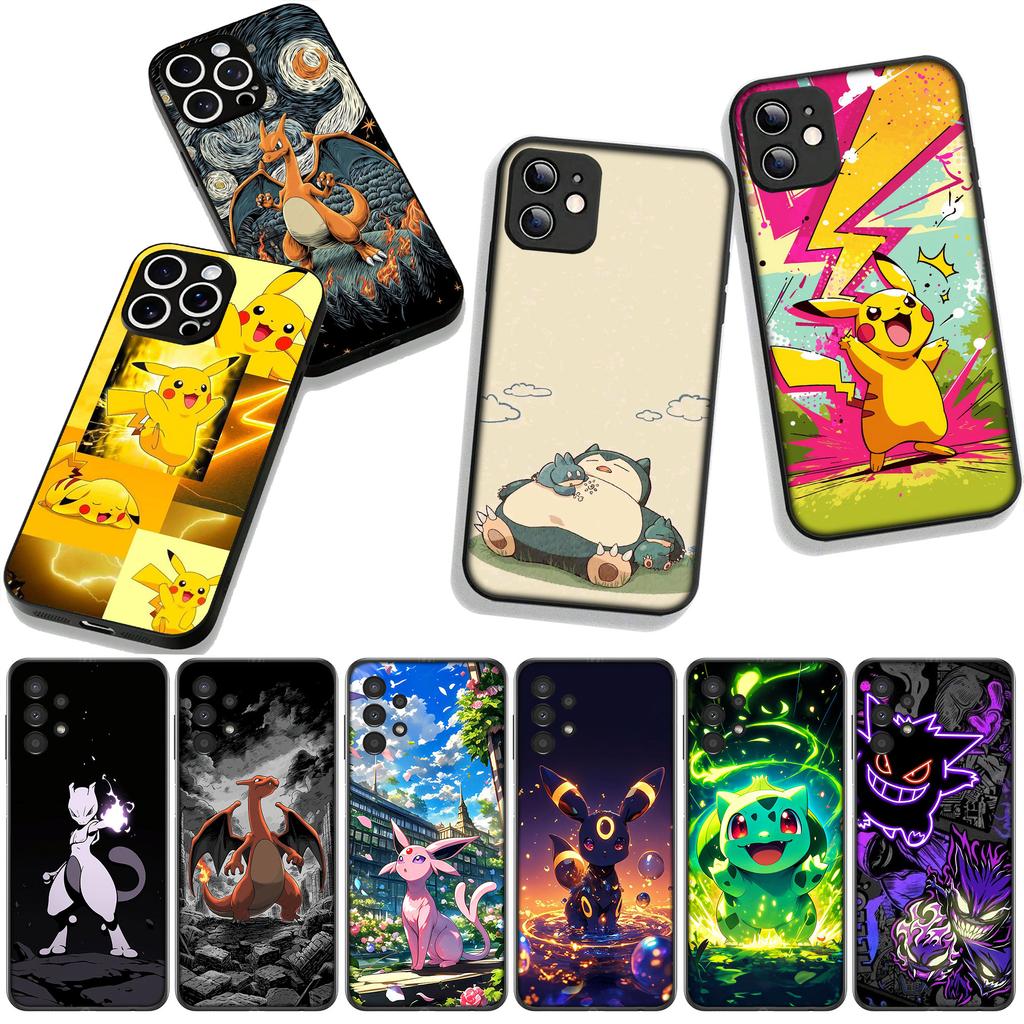 Чехол для телефона P-Pokemons Charmander P-Pikachus Mewtwo для Apple iPhone 16 15 14 Plus 13 12 Mini 17 Pro Max + ProMax 16E Air Case