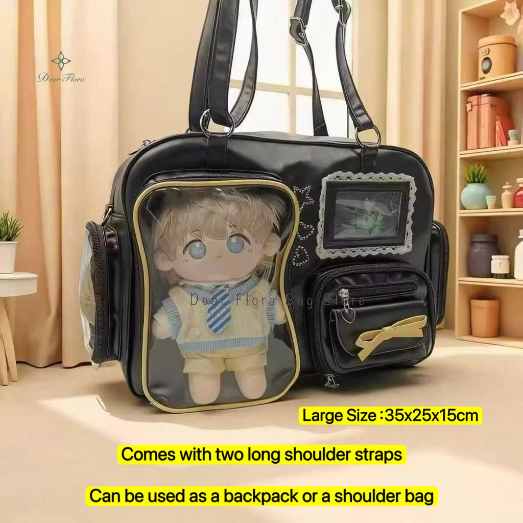 Новый милый itabag в стиле Y2K, рюкзак большой вместимости для выставки комиксов, прозрачная сумка через плечо для милой девушки, сумка через плечо для демонстрации значков DIY