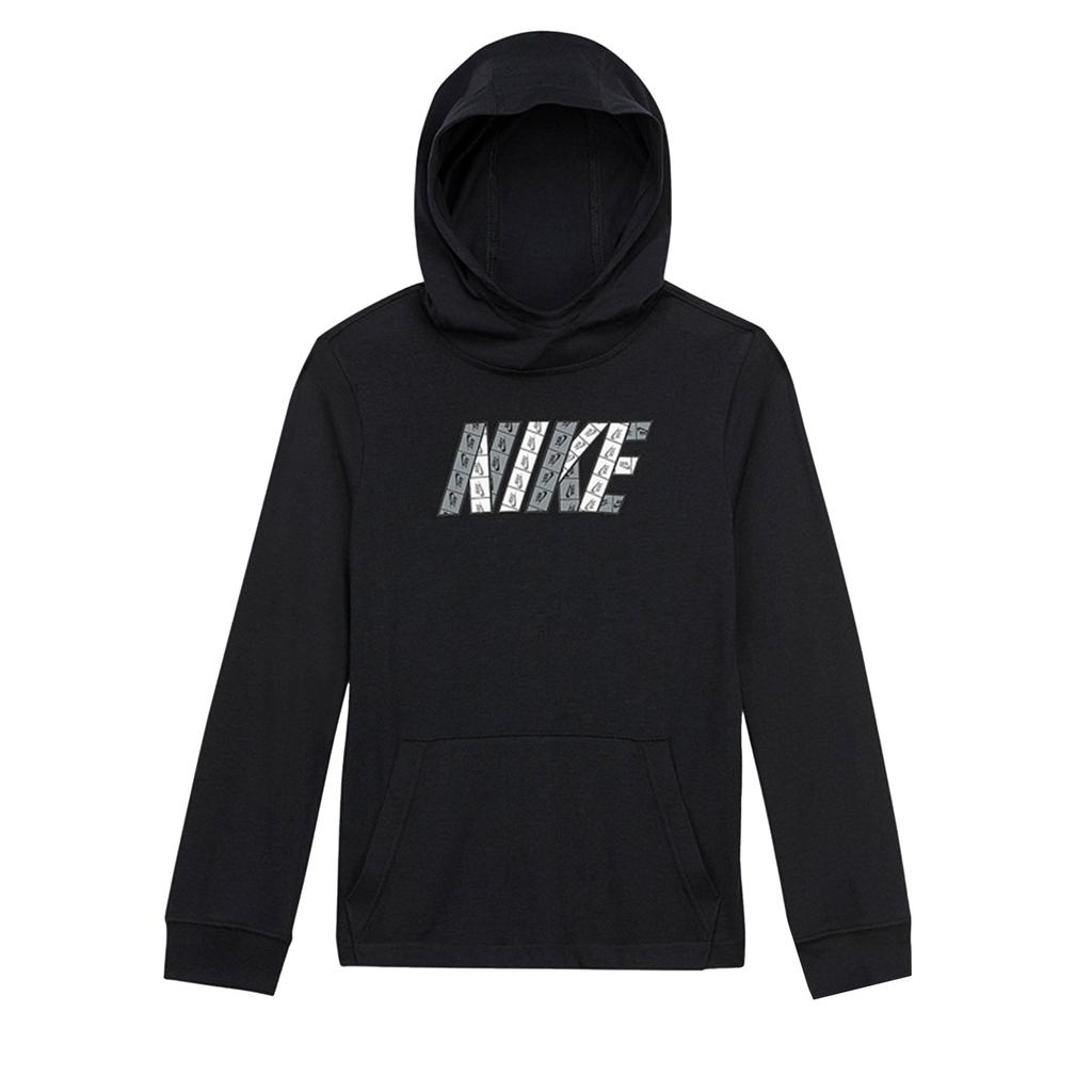 Nike Худи Удобный Универсальный Пуловер Длинный Рукав Детские Топы Черный CU9163-010