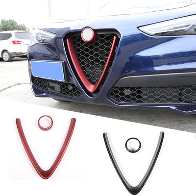 Углеродное волокно красный для Alfa Romeo Giulia Stelvio 2017 2018 ABS пластик передняя решетка декоративная рамка автомобиля