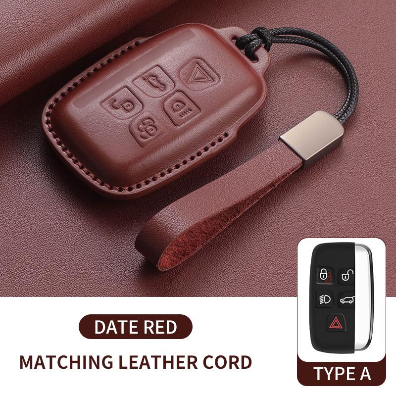 Leather Car Remote Key Case For Land Rover Range Rover Sport Evoque Freelander Velar Discovery 4 Auto Key Shell Fob Keychain