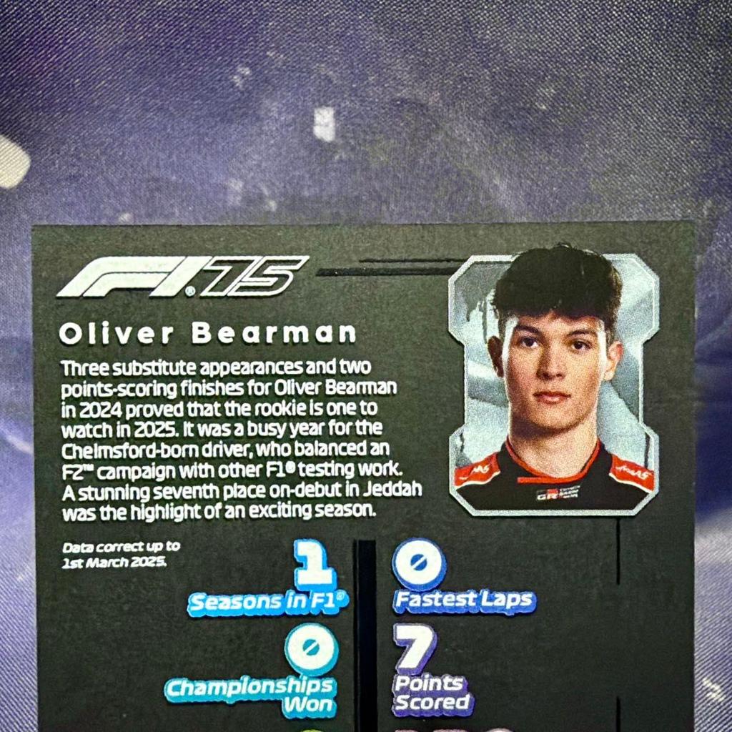 Б/у Topps F1 Turbo Attax 2025 Оливер Берман