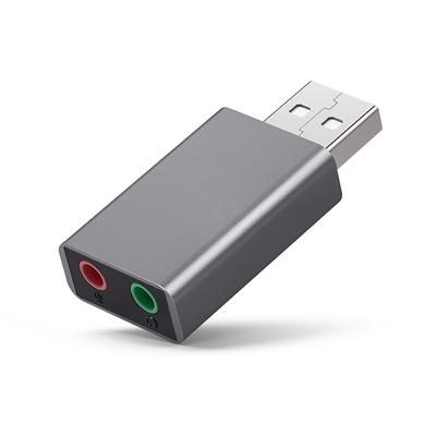 ALLVD USB-аудиоадаптер, Внешняя звуковая карта, Прямое подключение, 3-полюсный (ТРС) USB, 3,5-мм мини-джек для наушников и микрофона, Совместимо с PS5,