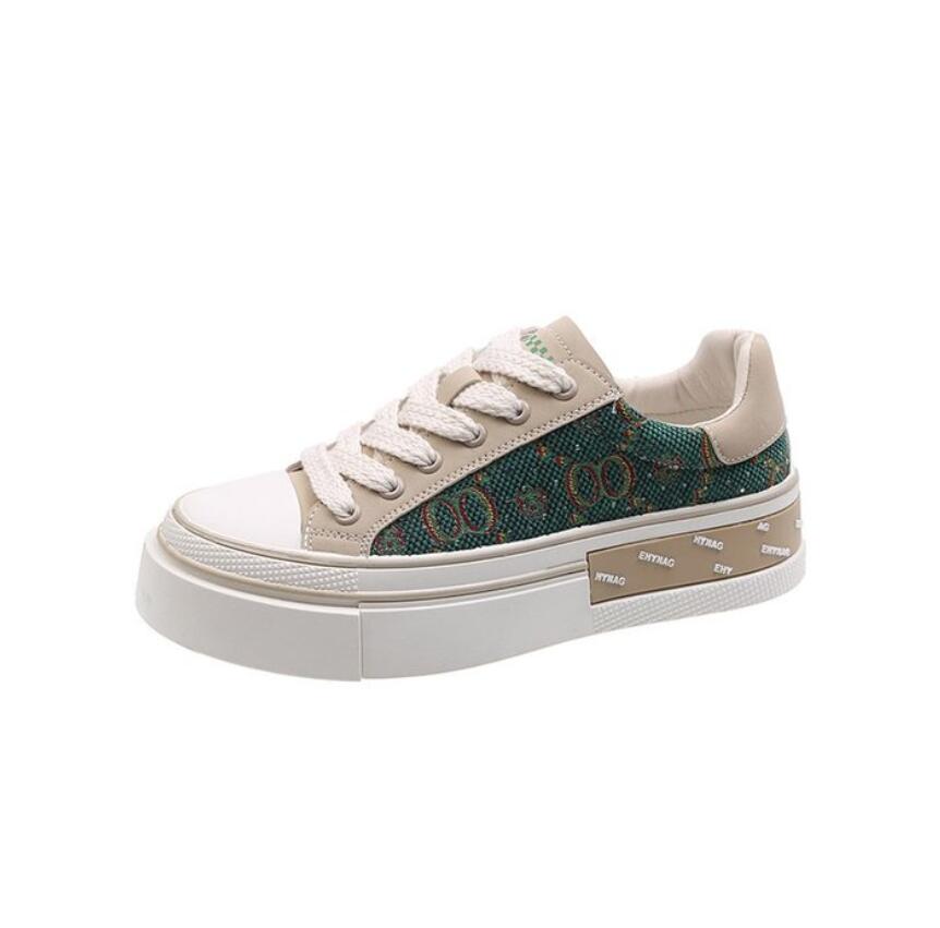 2024 Модные женские туфли с принтом, повседневные женские кроссовки на вулканизированной платформе с противоскользящей подошвой, женские летние туфли на платформе для ходьбы