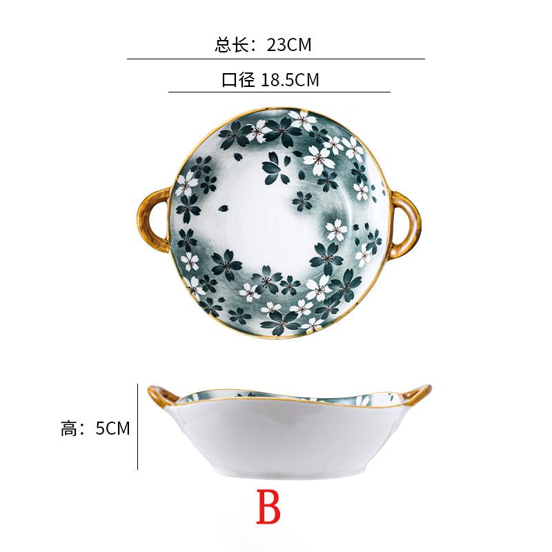 7,5-дюймовая керамическая миска с ручкой, кухонная термостойкая миска для супа с лапшой, японская салатница, миска для сервировки пасты и рагу