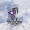 Европейский и американский новый branch cross shape фиолетовый циркон инкрустированный личность легкая роскошь женское кольцо