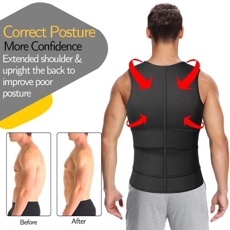Men's Double Belt Vest Shapewear Reinforcement Sweat Fat Burning Exercise Rubber Corset Waist Exercise Waist Compression Belt