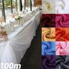 50cmx100m Roll Tulle Sheer Crystal Organza Roll Fabric White for Party Wedding Decoration Event Photocall Backdrop Props Stage Decor