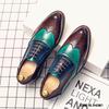 British Designer Colorful Mix Pointed Brogue Leather Shoes Flat For Men 2025 Dress Formal Wedding Prom Oxford Zapatos Hombre
