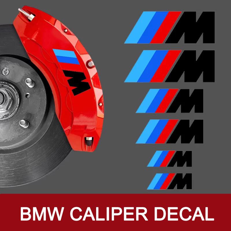 BBKQ7 6pcs Vinyl Car Caliper Stickers for BMW E93 F10 F20 F30 F40 F15 F25 F26 F31 F49 F86 M3 M5 X3 G20 G30 Auto Wheel Brake Decals
