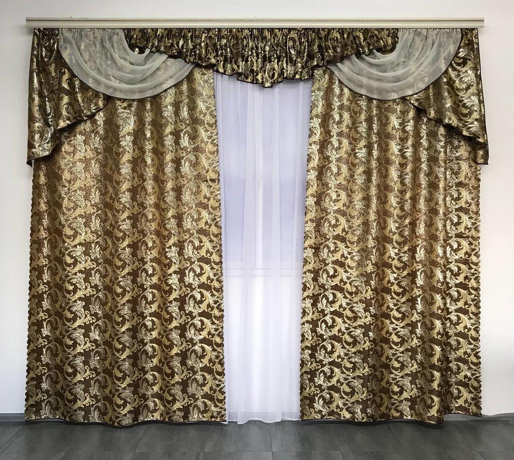 Комплект оконных штор с ламбрекеном (150х270 см), жаккард