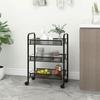 VidaXL 3-Tier Kitchen Trolley Black 46x26x64 Cm Iron 336322