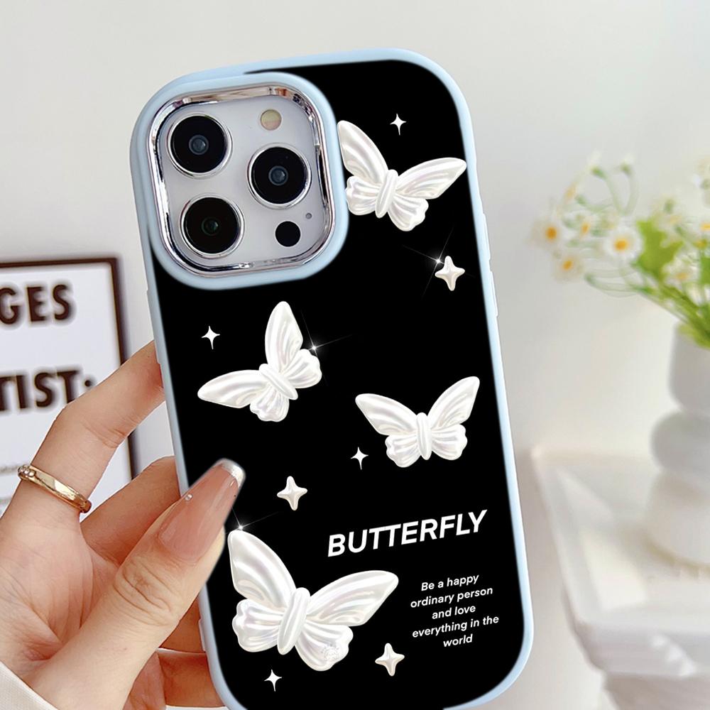 LZ4 Butterfly art design мягкий чехол для телефона Samsung S24 Ultra S23 Plus S21 FE A16 A54 A52 A06 Infinix Hot 40 30i защита объектива противоударный чехол