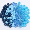50/140PCS 6x9mm Pony Beads Bulk, Blue Pony Beads for Bracelets Making Kit, Kandi Beads, Hair Beads for Braids, Craft Beads for Jewelry Making