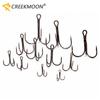 100pcs Multiple Size Treble Hooks Fishing Hook for Lures Size 12 10 8 6 4 2 1 1/0 2/0 3/0 4/0 5/0 Black Color [YG0001]