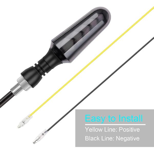 Kinstecks 4PCS Motorcycle Indicators Flowing Turning Indicators Turn Signal Lights 12V for Motorcycle Motorbike Scooter Quad Cruiser Harley Kawasaki