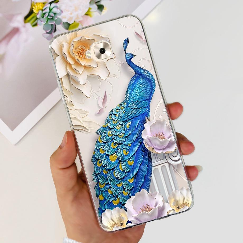 Soft TPU Slim Capa For ASUS ZENFONE ZOOM S ZE553KL Case ASUS ZENFONE 4 SELFIE ZD553KL Back Cover Transparent Cow Print Lion Etui