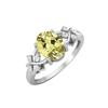 8X6MM Oval Lemon Quartz Gemstone 925 Sterling Silver Solitaire Vine-Inspired Women Wedding Ring