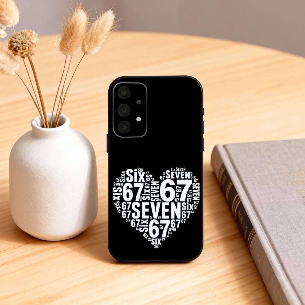 67 S-Six S-Seven Phone Case For Samsung S25,24,23,22,30,21,10,9,Ultra,Plus,Lite,FE,4,5 G Soft Black Case