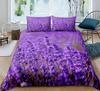 Лавандовый комплект пододеяльника размера кинг, фиолетовые цветы, романтичный изысканный комплект постельного белья для девушек и женщин, набор из 3 предметов с 2 наволочками