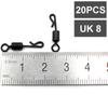 20 шт., аксессуары для ловли карпа, быстросменные крючки, поворотные защелки UK8 #/UK11 # для ловли карпа, поводки для волос, соединительные снасти