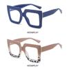 Oversized Anti-Blue Light Glasses Square Female Eyeglasses Vintage Computer Eyewear  for Women
