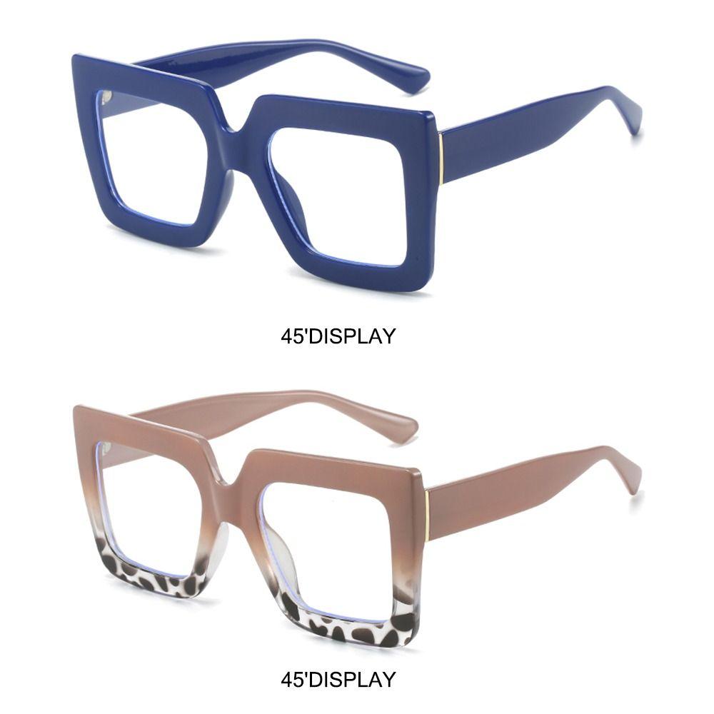 Oversized Anti-Blue Light Glasses Square Female Eyeglasses Vintage Computer Eyewear  for Women