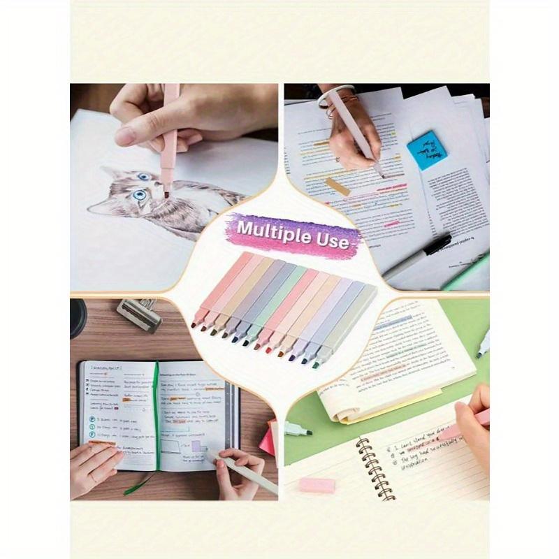 Эстетичные квадратные хайлайтеры Morandi, мягкие маркеры с долотообразным наконечником, пастельные хайлайтеры без просвечивания, быстросохнущие для ведения дневника и заметок