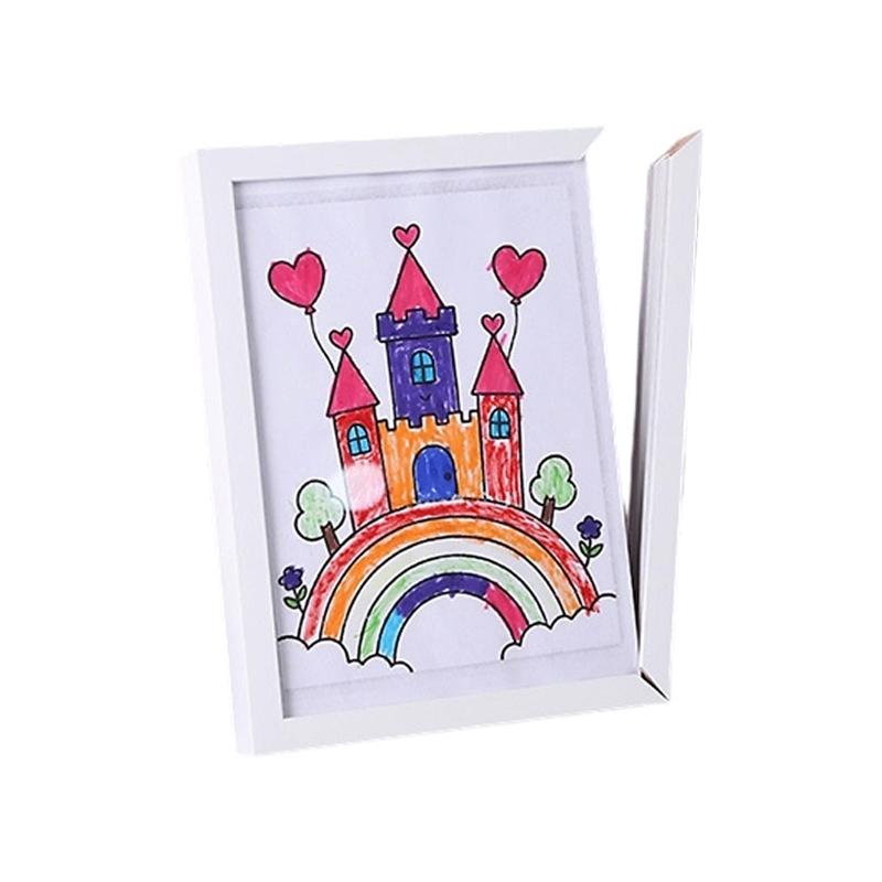 Easy Change Magnetic Closures Photo Frame Solid Wood Picture Storage Frame Memory Display Case For Home Office Decors
