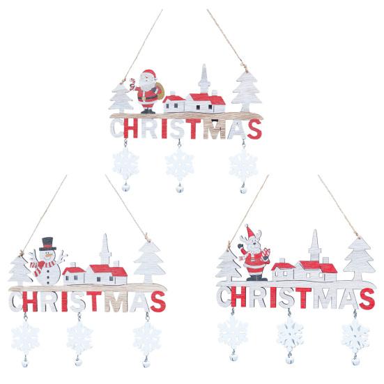 Подвесная бирка Декор Красивая тонкая работа Компактная подвесная бирка Декор С Рождеством Санта-Клаус Тег Знак Кулон Подвесной орнамент