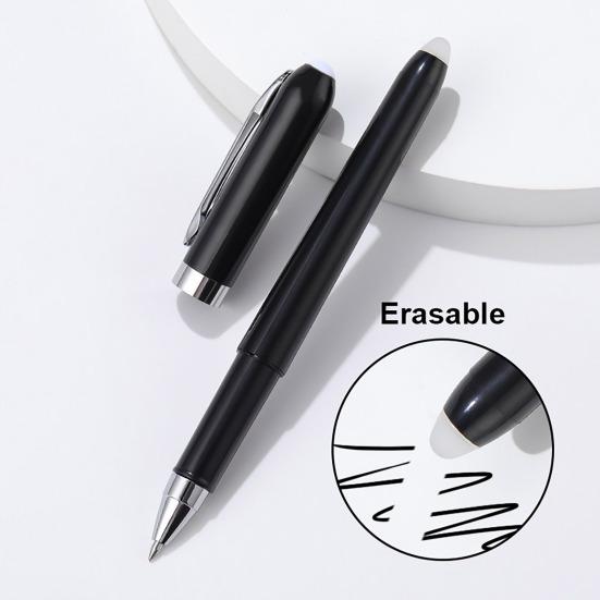 Стираемая гелевая ручка 0,5 мм с черными чернилами, выдвижная ручка-клик, гладкое письмо без размазывания