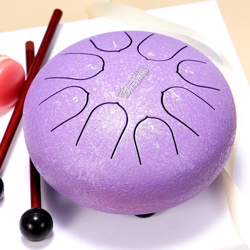 Hluru Glucophone Steel Tongue Drum 6 Inch 8 Notes Key D5 Ethereal Drum Tone Drum Percussion Children Musical Instrument