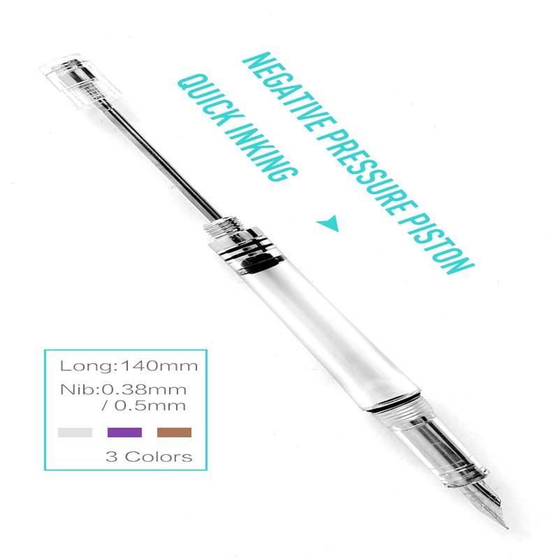 Wing Sung 3013 Вакуумная перьевая ручка из смолы, прозрачное качественное перо EF/F