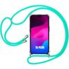 Case with Lanyard - Silicone - for iPhone 15 Plus - Transparent - Shockproof - Turquoise