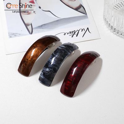 Набор из 3 предметов, блестящие большие заколки для волос в стиле ретро, ​​прямоугольные французские автоматические акриловые заколки для волос для женщин, густые волосы