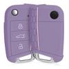 kwmobile Чехол для ключа совместим с: Чехол для автомобильного ключа VW Golf 7 MK7 с тремя кнопками - защитный чехол для автомобильного ключа, силиконовый, пастельно-фиолетовый/светло-розовый