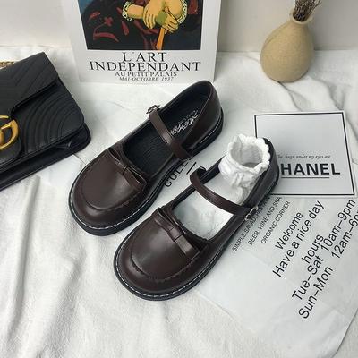 Модная обувь для женщин Мэри Джейн Готика с бантом Элегантные женские туфли на плоской подошве в японском стиле Лолита с круглым носком Новинки Платье для отпуска