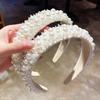 Wide Side Bridal Hair Hoop Baroque Women Hairbands Sweet Pearl Headbands  Girl