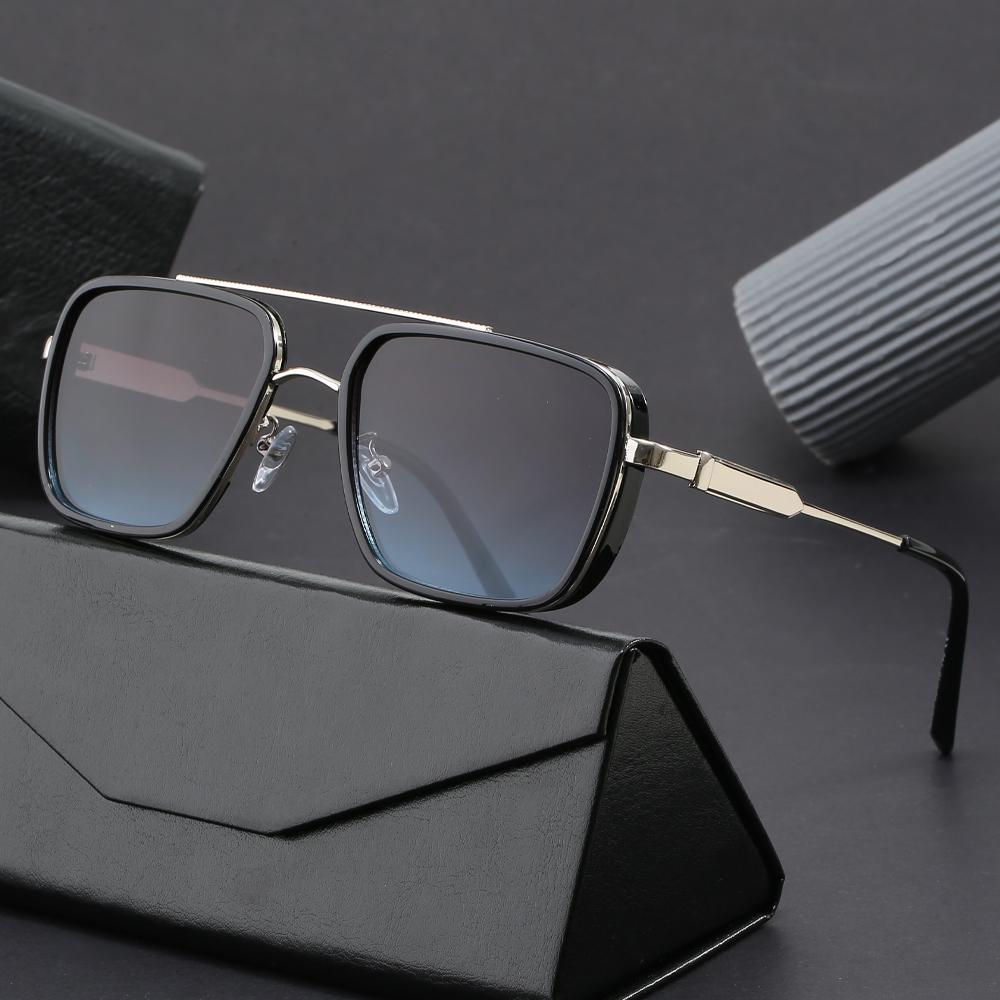 Trendy Metal Square Steampunk Sunglasses Custom Logo Metal Shades Sun Glasses