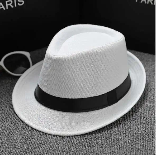 Красивые мужские шляпы Jazz Cotton Linen Pure Hat Имитация льна Солнцезащитная шляпа Модные аксессуары
