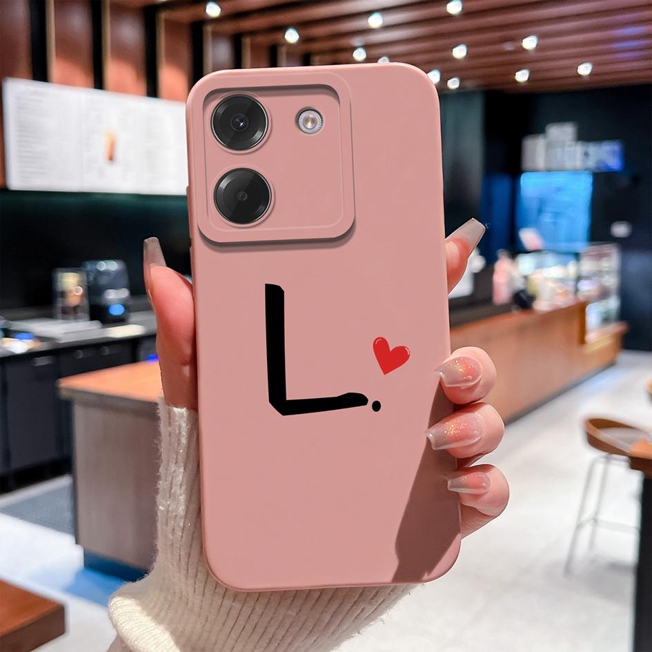 Модный креативный чехол для телефона с 26 буквами для Xiaomi Poco M7 M6 M5 M5S M4 M3 M2 Pro, жидкий силиконовый защитный чехол против падения, мягкая задняя крышка для Xiaomi Shell