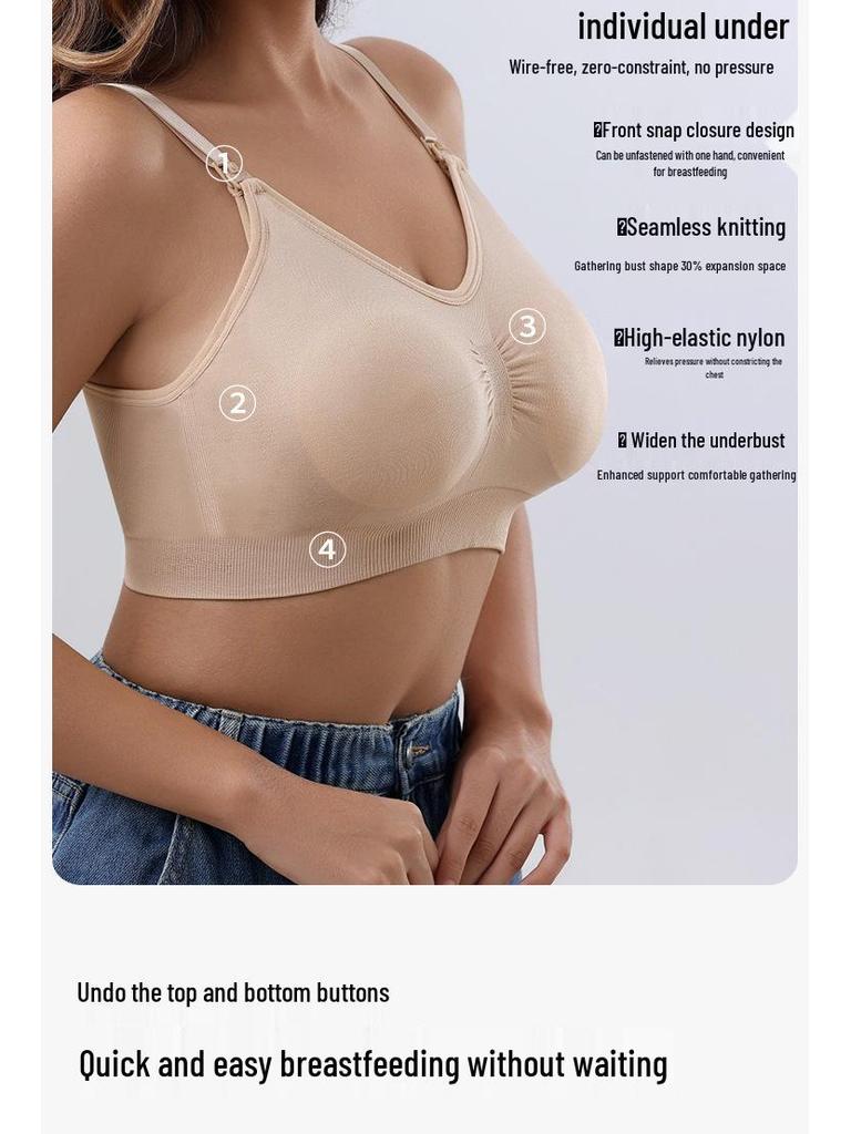 Hands-Free Breast Pumping Bra for Nursing, Breathable Maternity and Breastfeeding Support