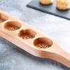 Fashion Pattern Baking Mold 4 Holes Wooden Food Pastry Biscuits Non-Sticky Easy Demold Baking Mold For Diy Dessert Accessory