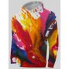 3D Printed Men's Hoodie with Colorful Graffiti Patterns, Trendy Sportswear Autumn Winter Pullovers Long Sleeves
