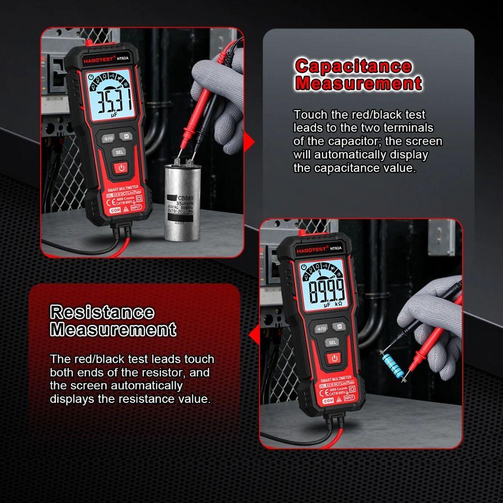 600V Auto Range Multimeter High Precision NCV Multimeter Portable TRMS Multimeter