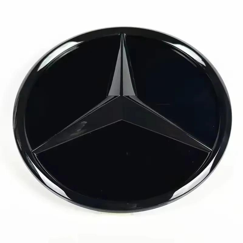 AABGY1 3d Chrome Black Star Logo Car Front Grille Emblem For Mercedes Benz W205 W212 W207 A B C E SLK GLK CLA CLS Viano GL ML R Class