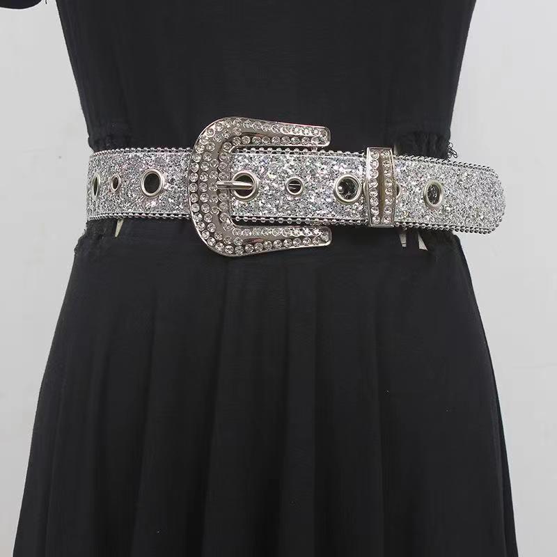 Ремни со стразами и кристаллами, женские ремни из искусственной кожи, модный ремень для девочек в западном стиле для джинсов, женский пояс, элегантный ремень для пастушки