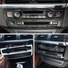 For BMW X5 X6 E70 E7 2007 - 2013 Car Interior Center Control Panel Air Condition Volume Knob Frame Carbon Fiber Texture