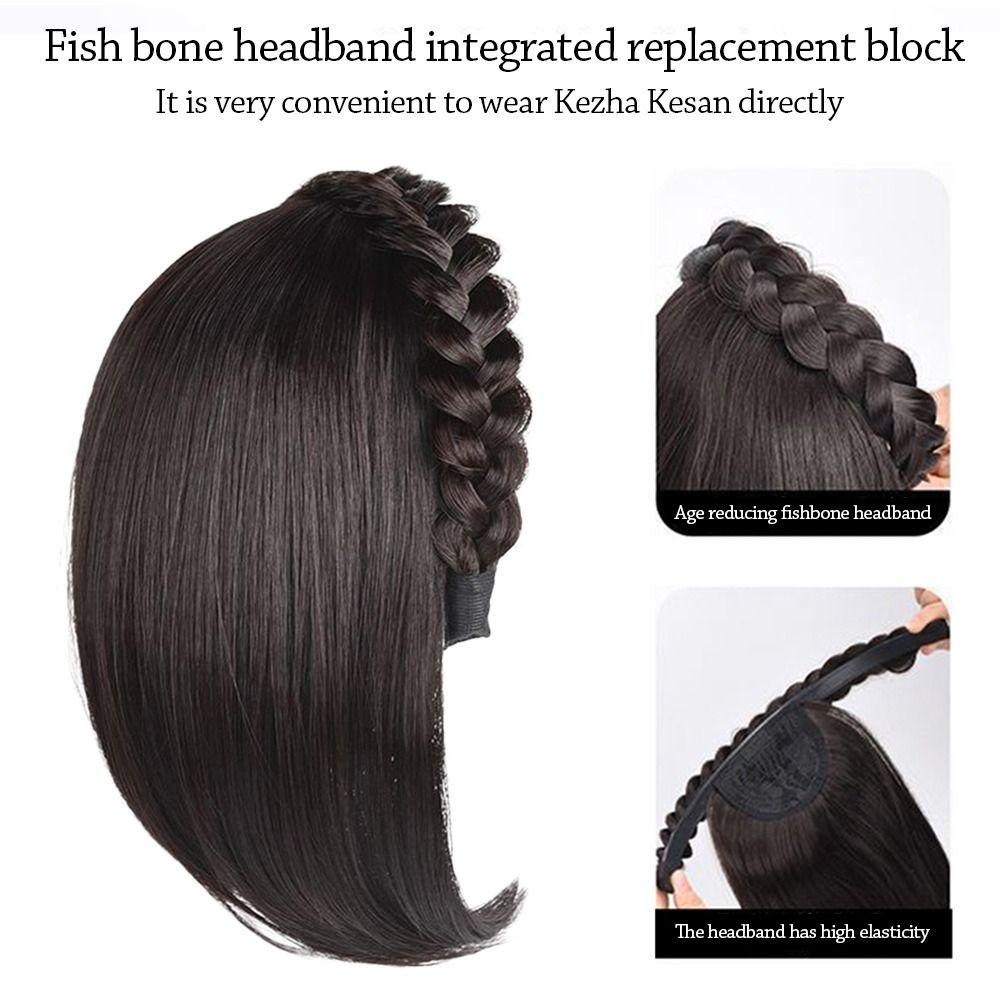 3D Парик Повязка Натуральные Накладные Волосы Модная Синтетическая Повязка на Голову для Женщин